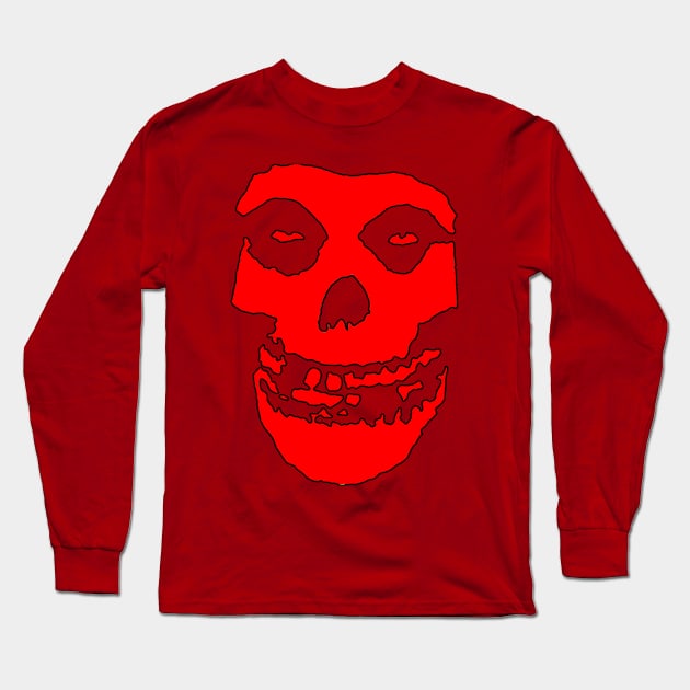 Crimson Ghost - Red Solid Long Sleeve T-Shirt by Controlled Chaos